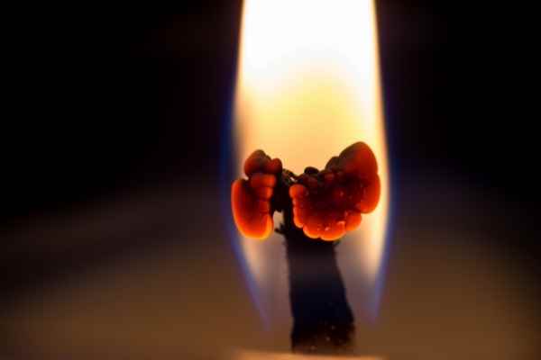 A close up photo of a candle wick showing mushrooming