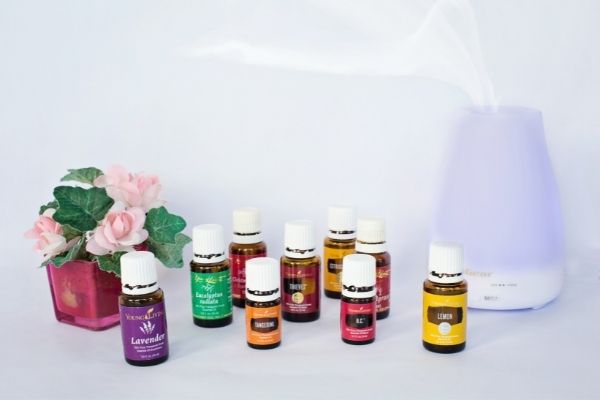 a photo of essential oils being mixed in a diffuser
