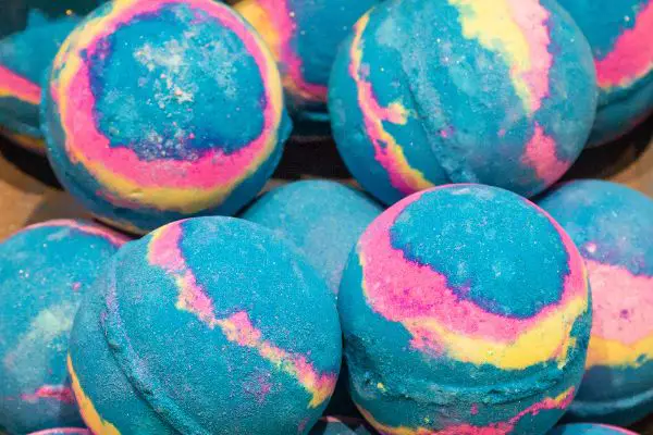 A photo of some Lush intergalactic bath bombs that I use