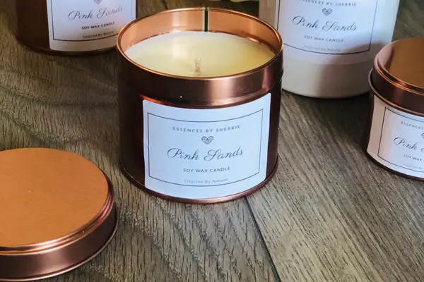 A photo of some our brands candles that we made